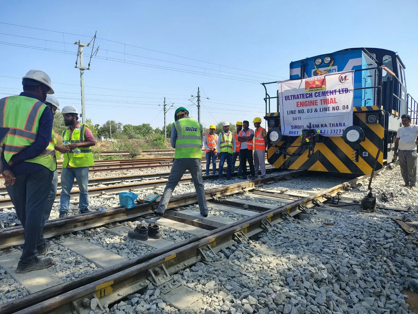 Engine trial for UltraTech Cement Ltd at the Neem Ka Thana, Sirohi siding