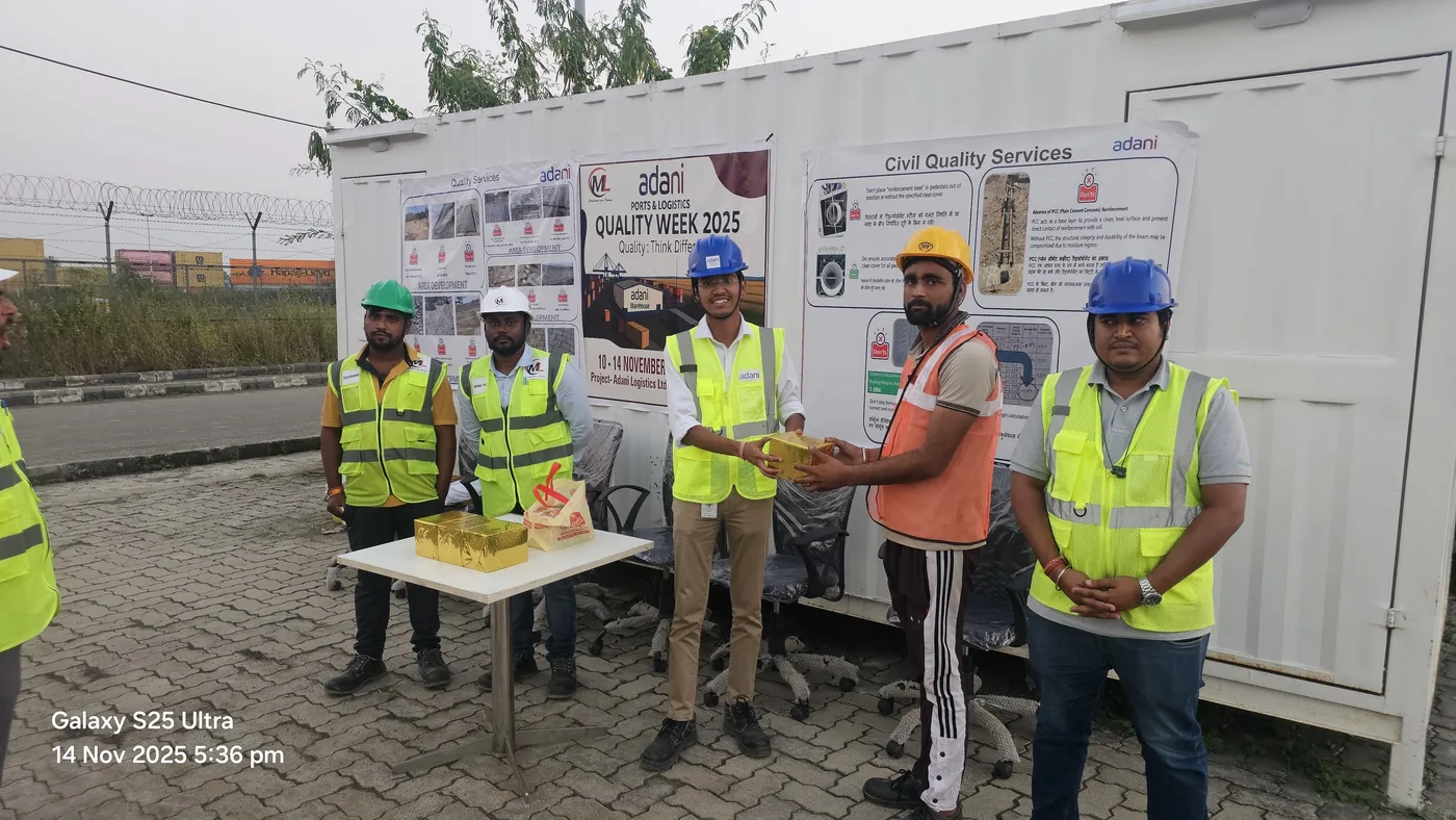 Adani Quality Week 2025 recognition at the Nagpur ICD project
